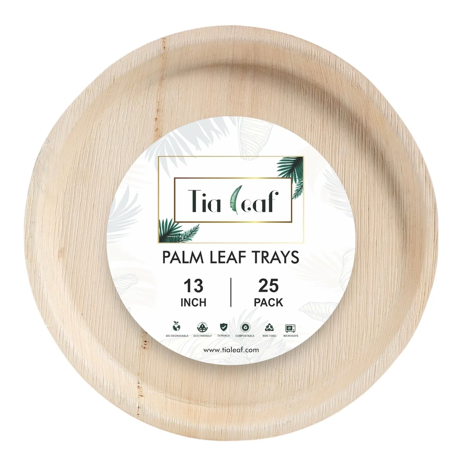 13 Inch Round Disposable Palm Leaf Trays