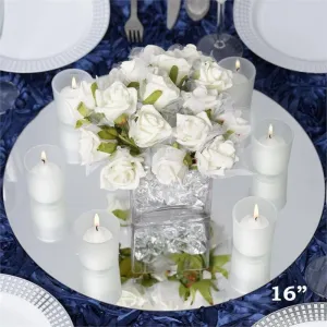 16" Round Glass Mirror Wedding Party Table Decorations Centerpieces - 4 PCS