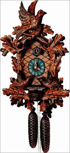 19" Moving Birds Eight Day Movement Black Forest German Cuckoo Clock