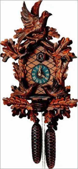 19" Moving Birds Eight Day Movement Black Forest German Cuckoo Clock