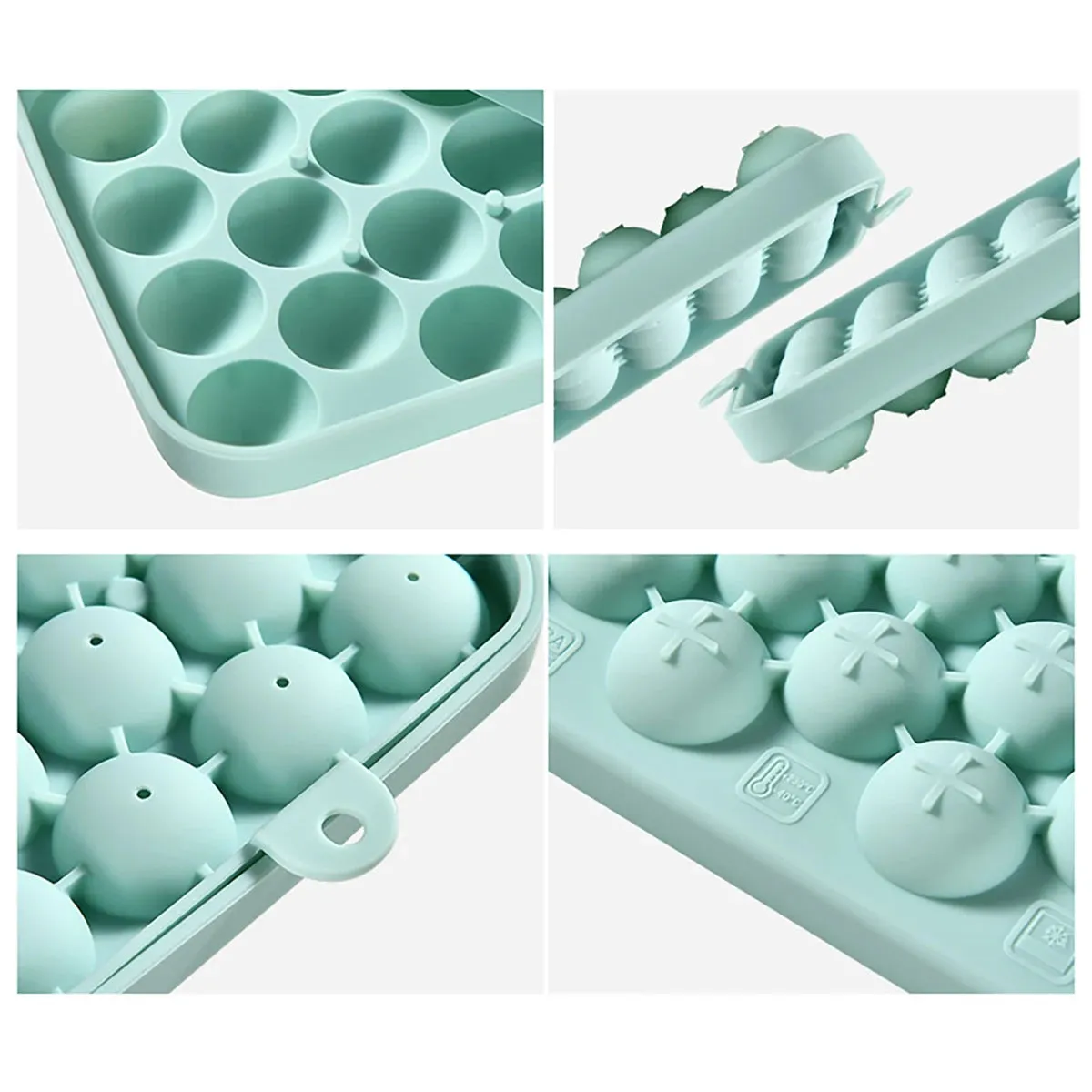 25 Grids Silicone Ice Grid Ball Ice Cube Mold with Cover Ice Storage Box Easy to Demould Bar Home Party Kitchen Tools