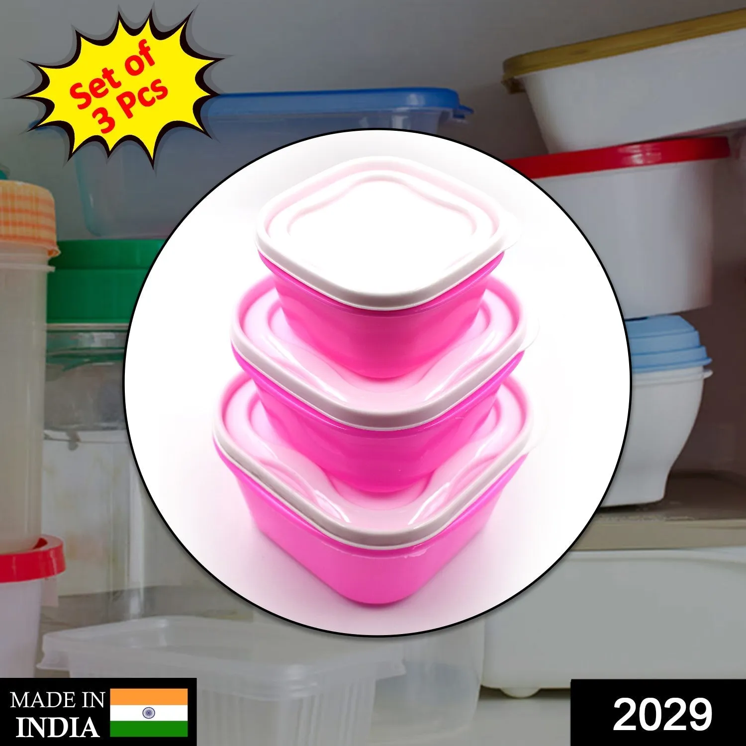 3 Pc Multi-Purpose Container used in all kinds of household and official purposes for storing food and stuffs etc.