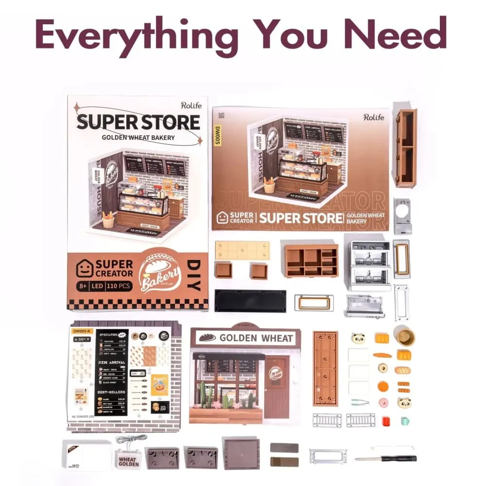 3d Puzzle Kit Build your Own Golden Wheat Bakery a Charming and Intricate Diy Miniature House Set for Kids Adult