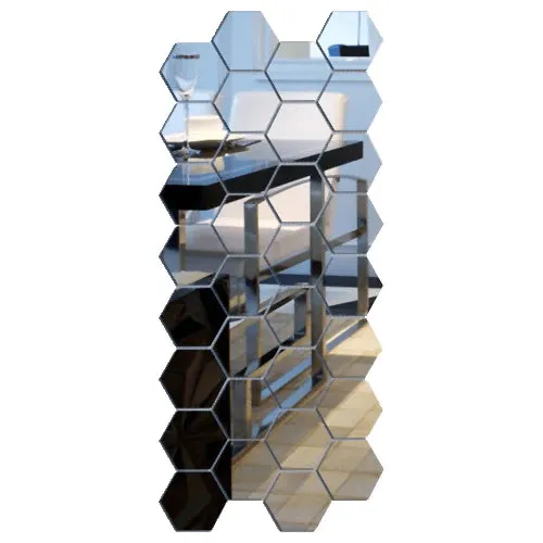7 Piece Hexagonal Acrylic Mini Mirror Wall Kit