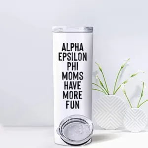 AEPhi - Sorority Mom Tumbler - More Fun Black & White