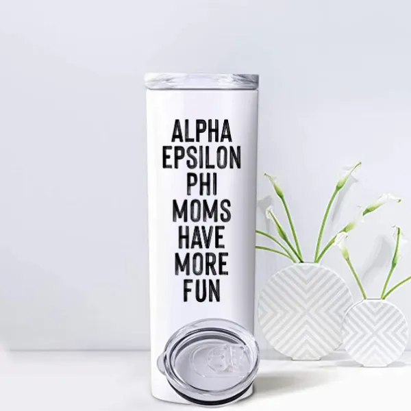 AEPhi - Sorority Mom Tumbler - More Fun Black & White