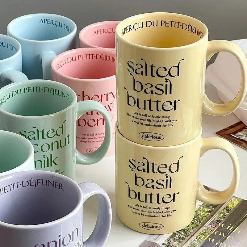 Aesthetic Breakfast-Inspired Ceramic Mug Collection