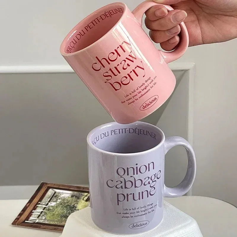 Aesthetic Breakfast-Inspired Ceramic Mug Collection