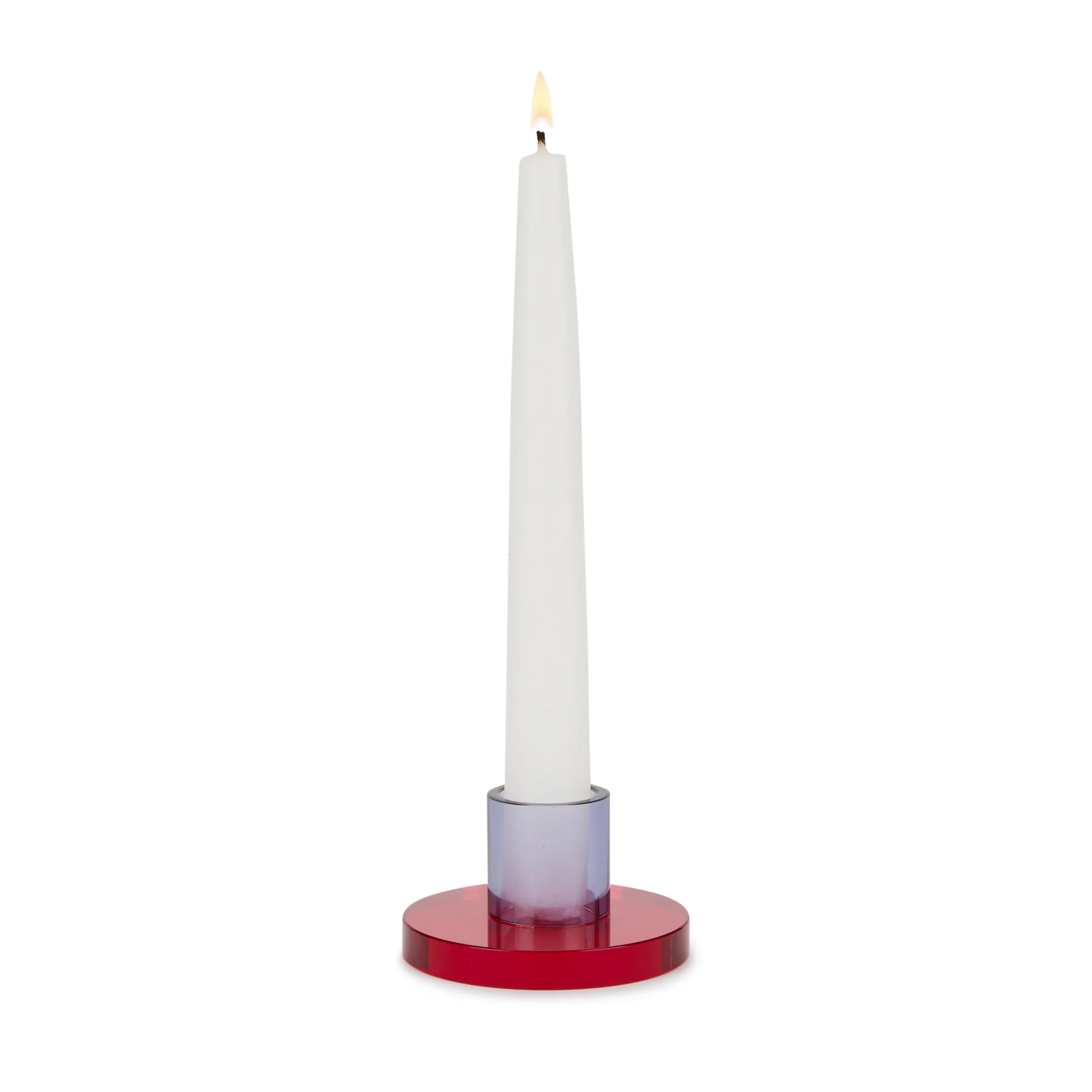 Astra Crystal Candle Holder - Red