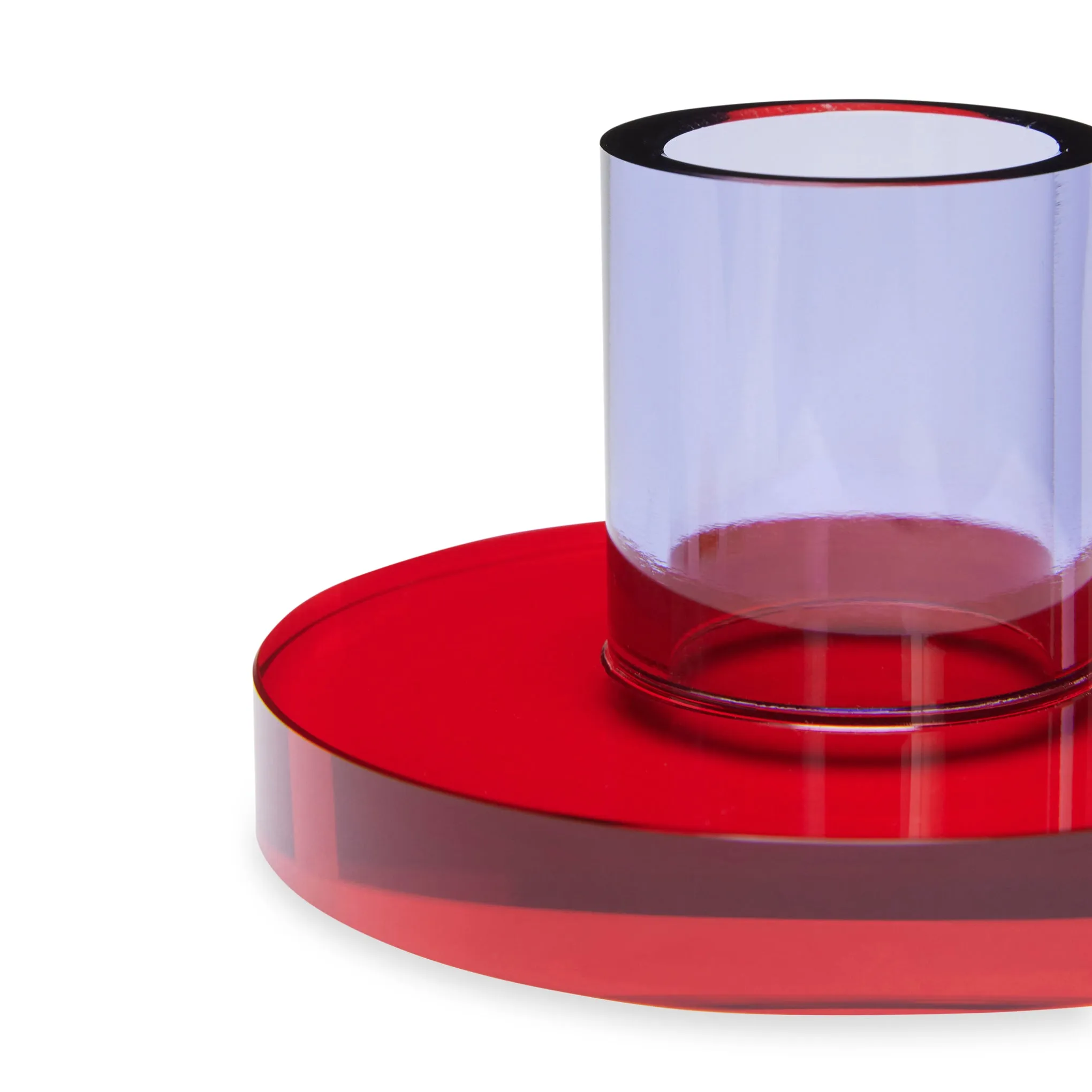 Astra Crystal Candle Holder - Red