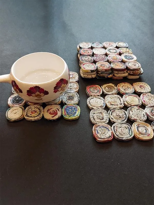 Badge Coasters Natural Set Of 6