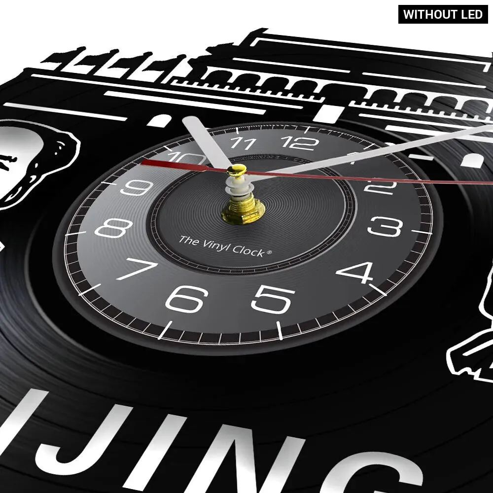 Beijing Skyline Vinyl Record Wall Clock