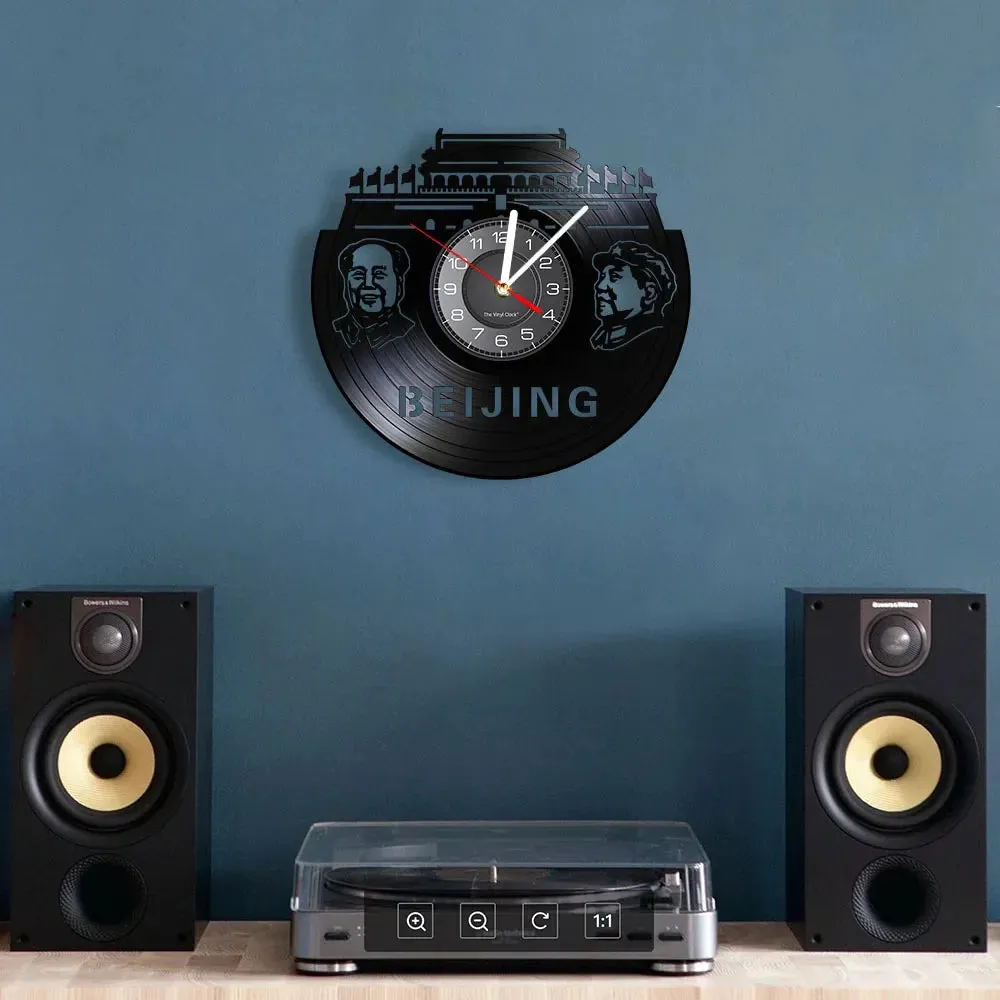 Beijing Skyline Vinyl Record Wall Clock