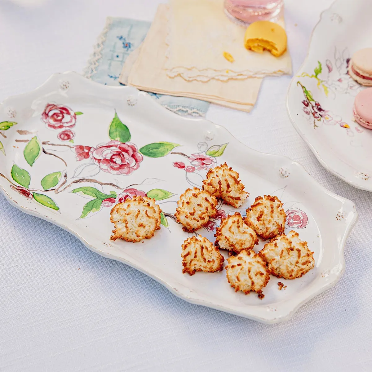 Berry & Thread Floral Sketch 14" Hostess Tray - Camellia