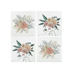 Boho Floral Coaster Set/4