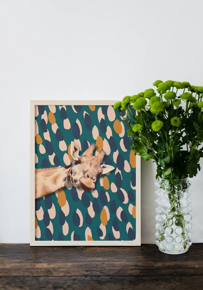 Boho Giraffe Wall Art INSTANT DOWNLOAD Art Print, Colorful Giraffe, One Piece Poster, Giraffe Picture, Animal Lover, Funny Animal Poster, Boho Style