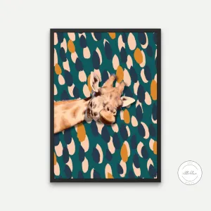 Boho Giraffe Wall Art INSTANT DOWNLOAD Art Print, Colorful Giraffe, One Piece Poster, Giraffe Picture, Animal Lover, Funny Animal Poster, Boho Style