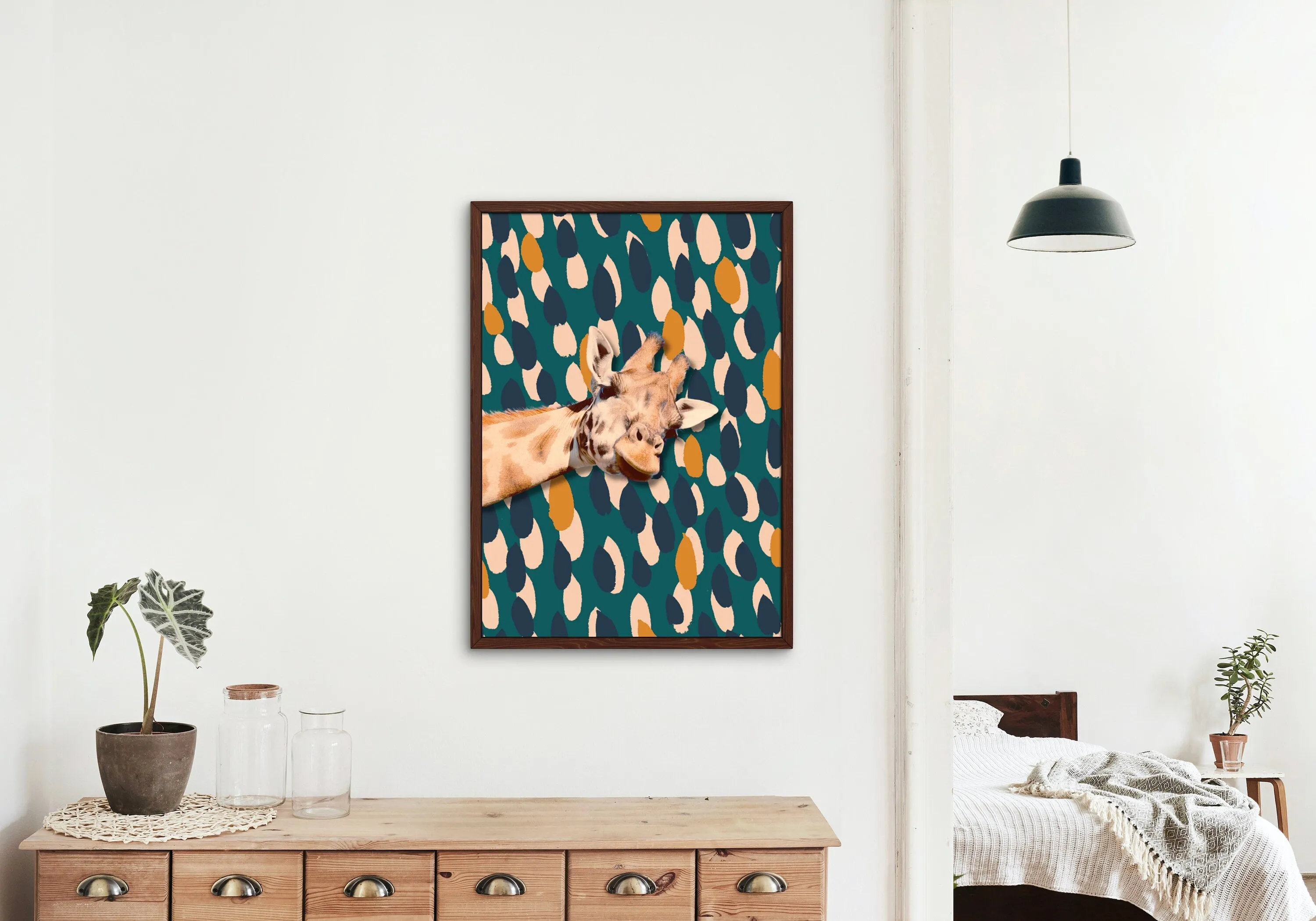 Boho Giraffe Wall Art INSTANT DOWNLOAD Art Print, Colorful Giraffe, One Piece Poster, Giraffe Picture, Animal Lover, Funny Animal Poster, Boho Style