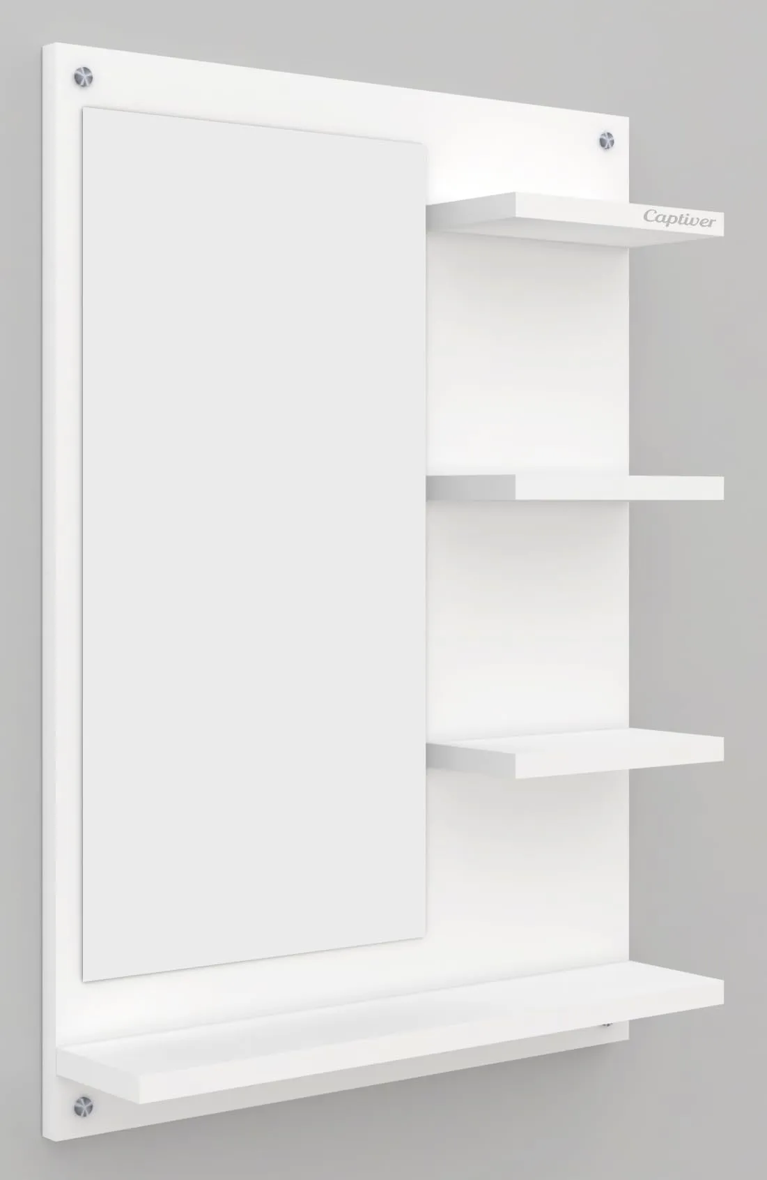 Captiver Blazza Small, Engineered Wood Wall Dressing Table Mirrors (50x11.7x70 cm, White) Bathroom Home Organizer Living Room Washbasin Bedroom Furniture