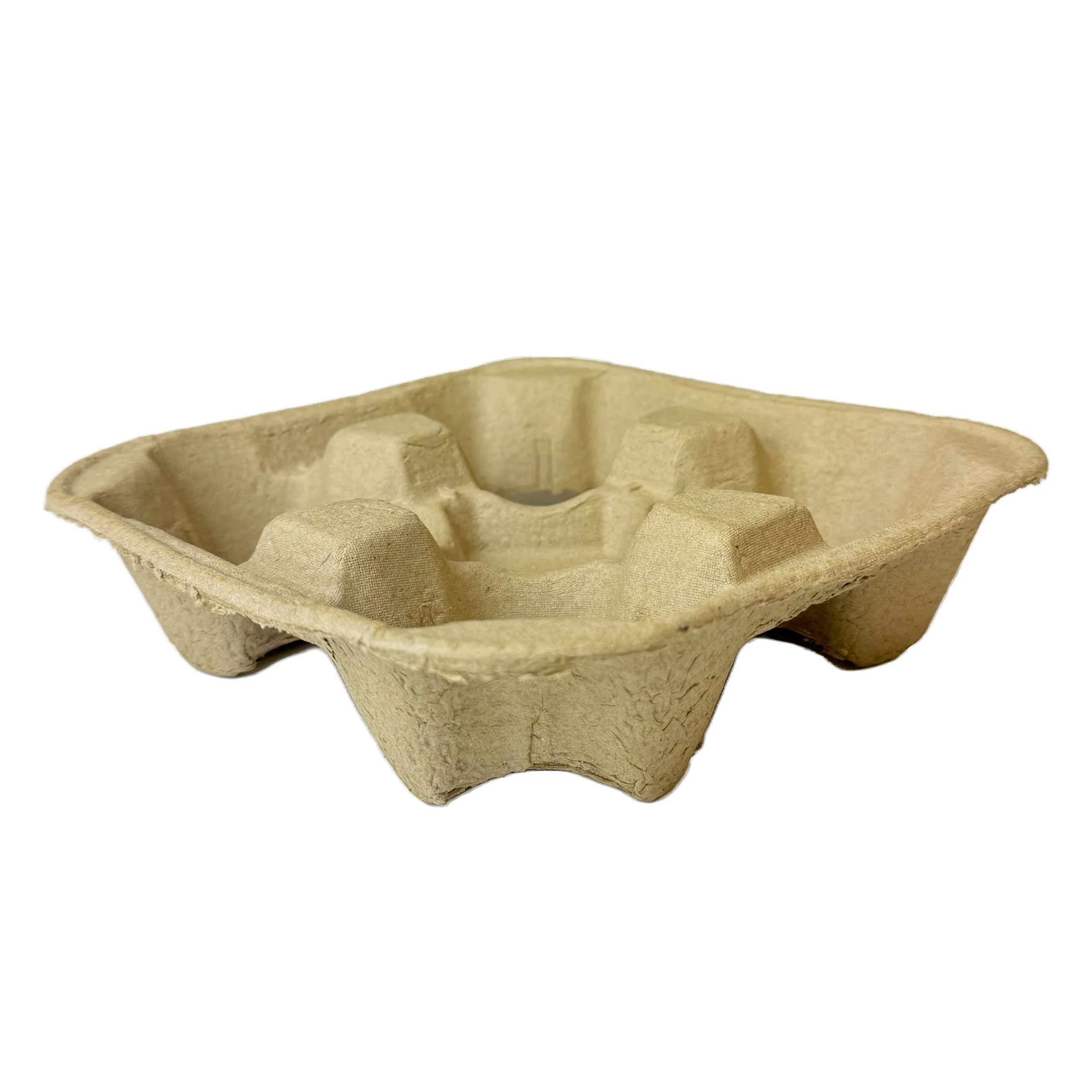 Case of 300 Counts 4 Cups 8 oz. - 32 oz. Cup Holder Disposable Coffee Take Out Trays for Hot and Cold Drinks