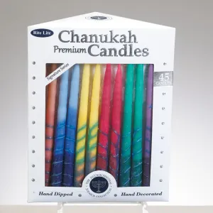 Chanukah Candles, Premium, Hand Crafted, Multi, 45/gift Box