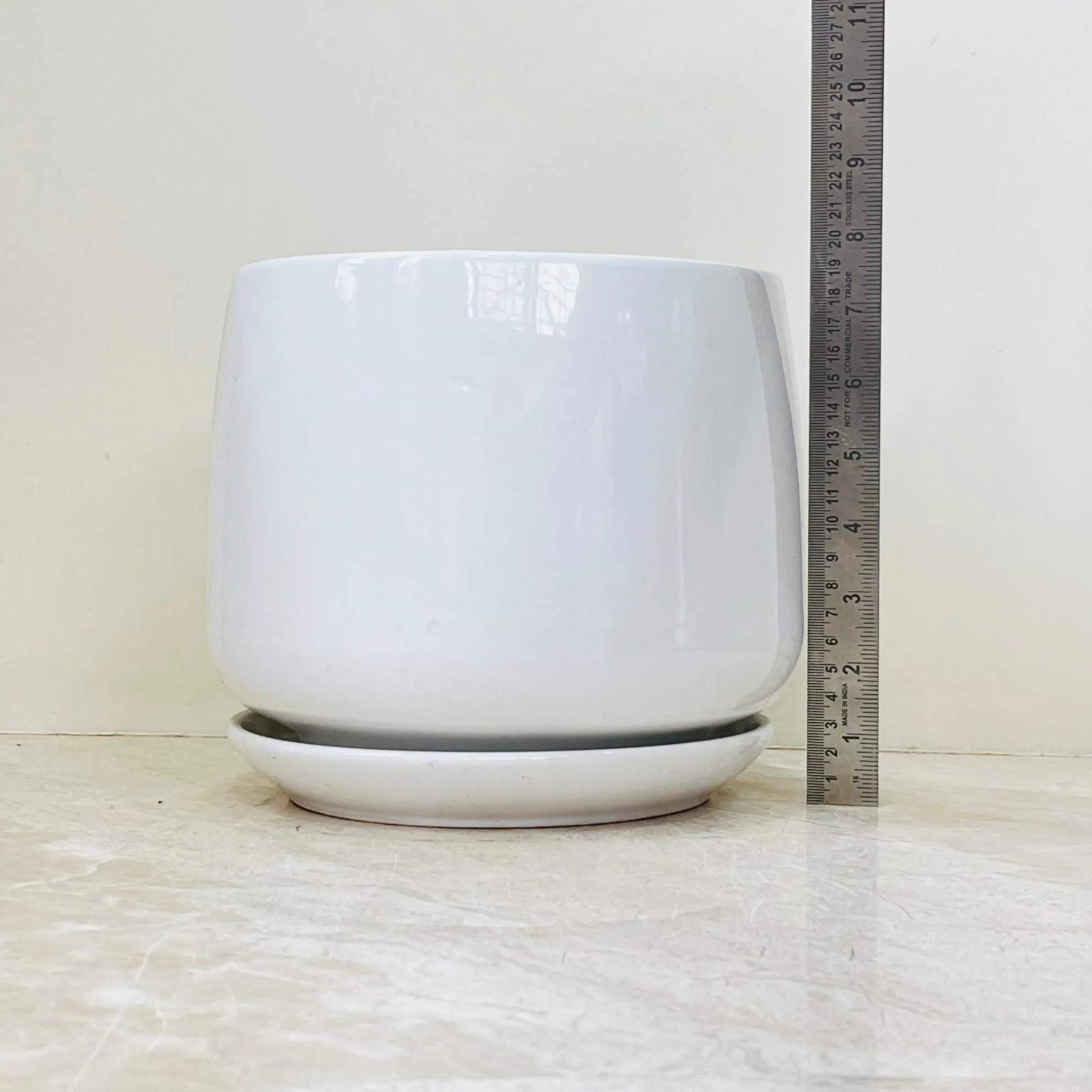 Chic White Ceramic Pot Set Of 3