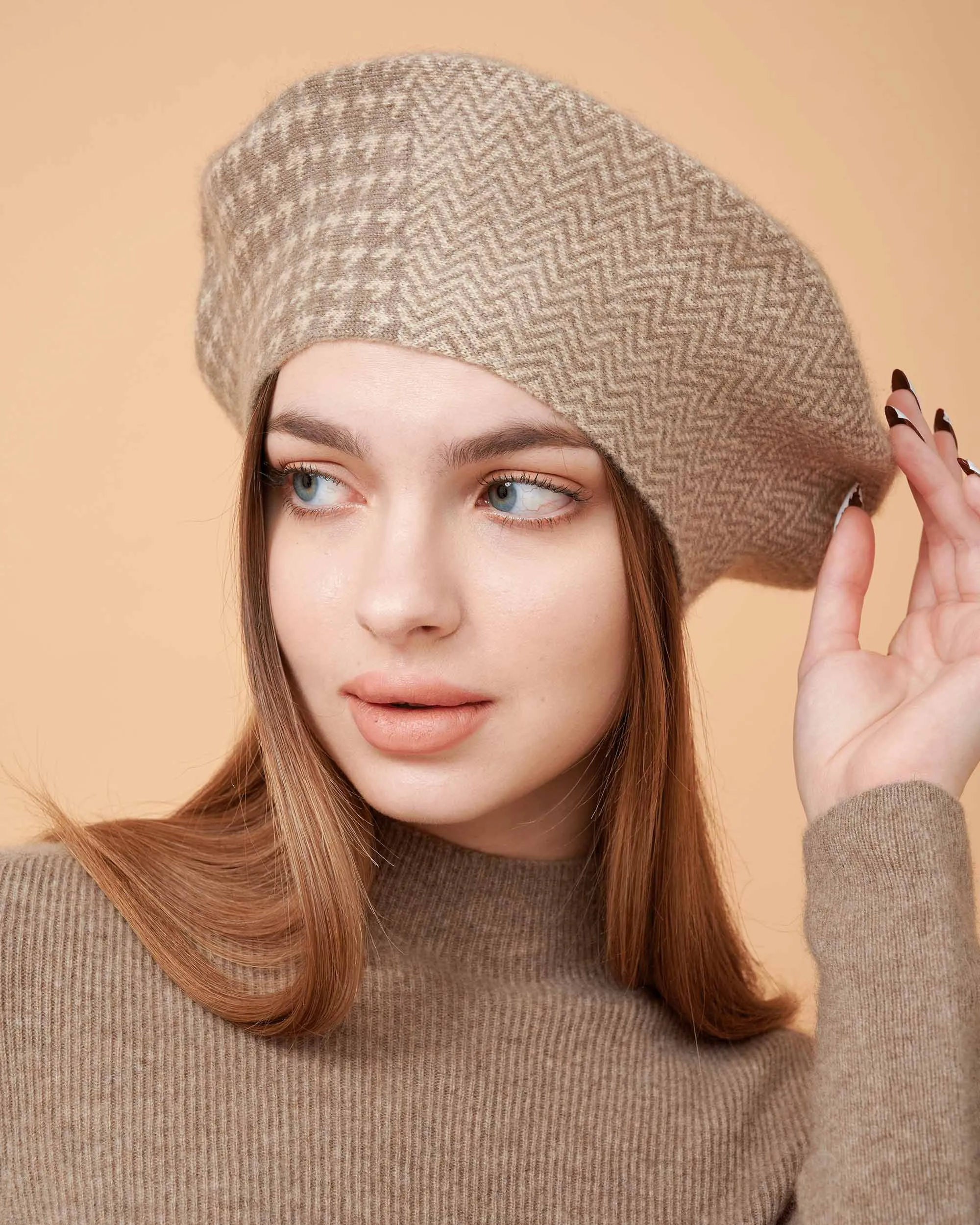 Cindy Geometric Cashmere Hat