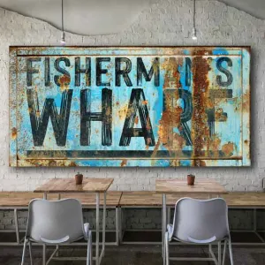 Coastal Decor - Fisherman's Wharf Coastal Sign
