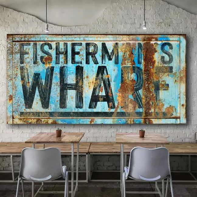 Coastal Decor - Fisherman's Wharf Coastal Sign