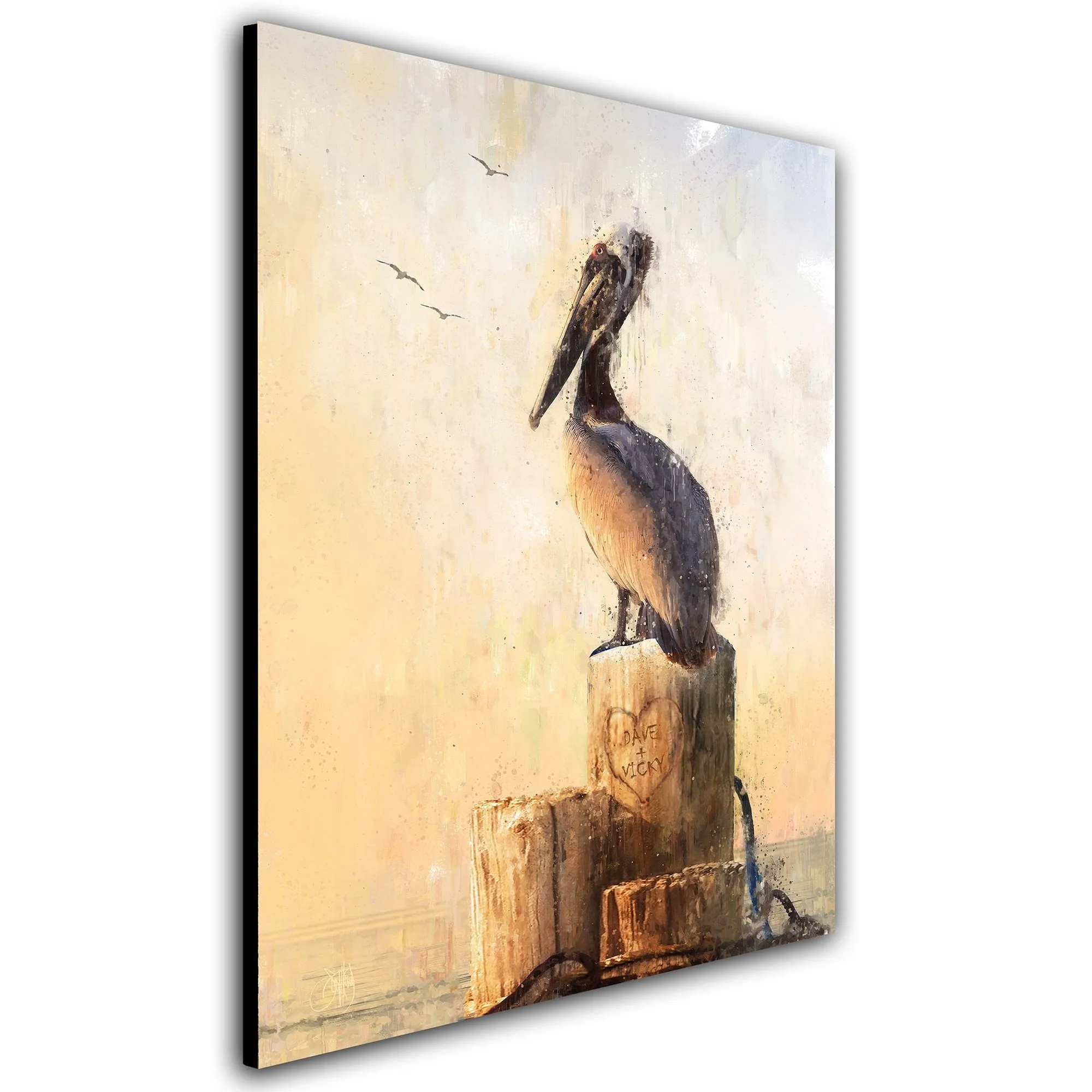 Coastal Love - Pelican Personalized Art