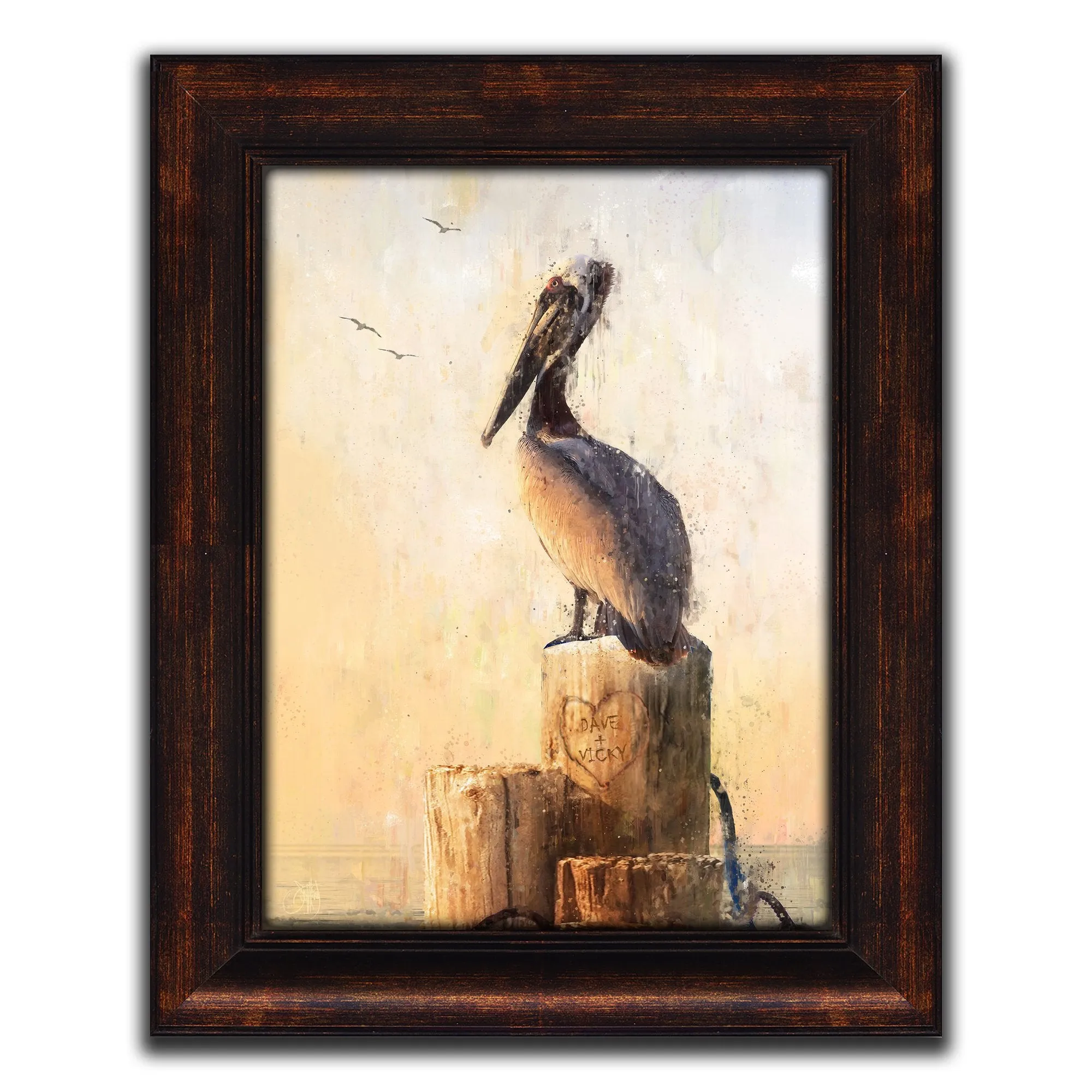 Coastal Love - Pelican Personalized Art