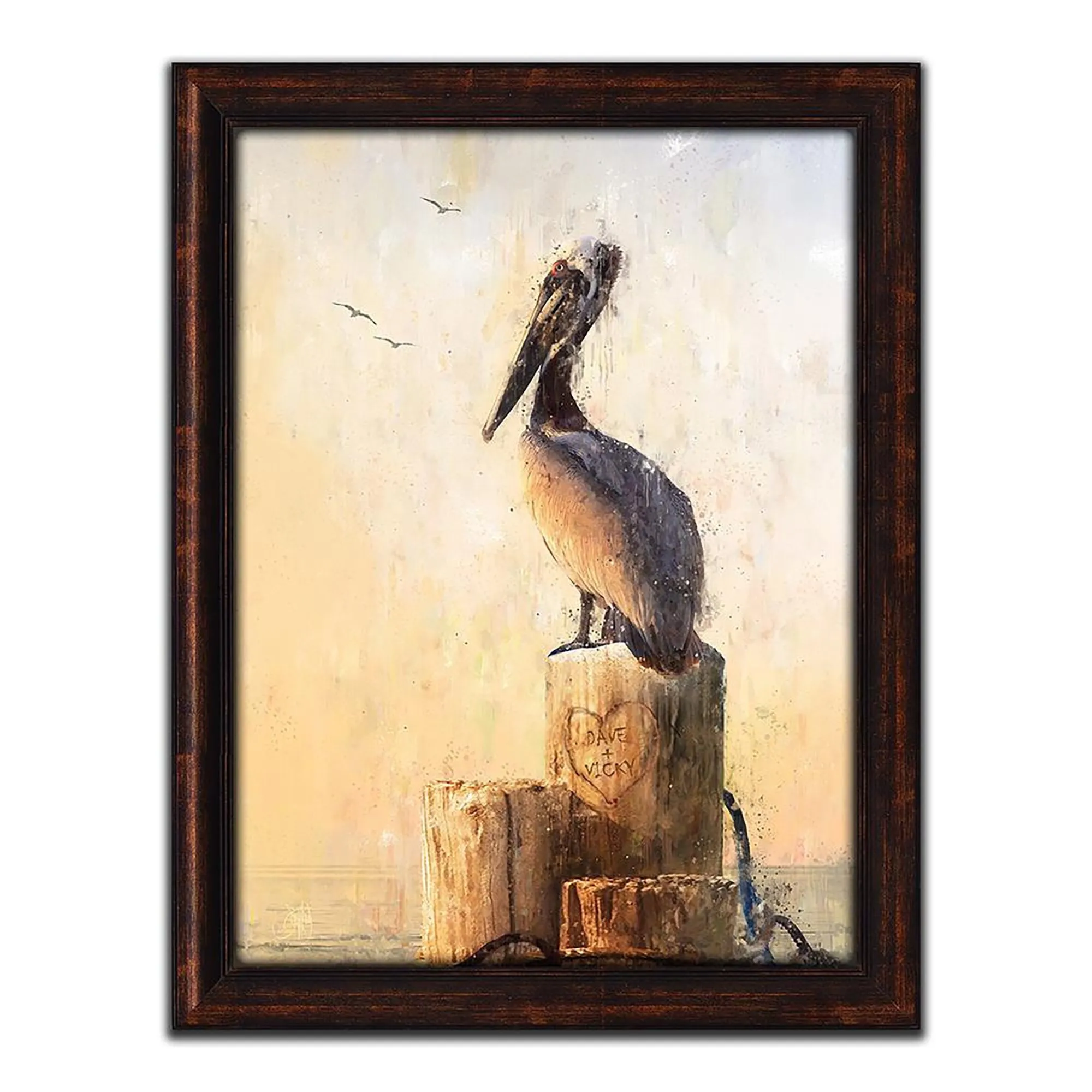 Coastal Love - Pelican Personalized Art