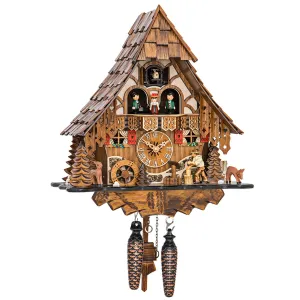 Cuckoo Clock - Quartz Chalet with Wood Chopper - Engstler