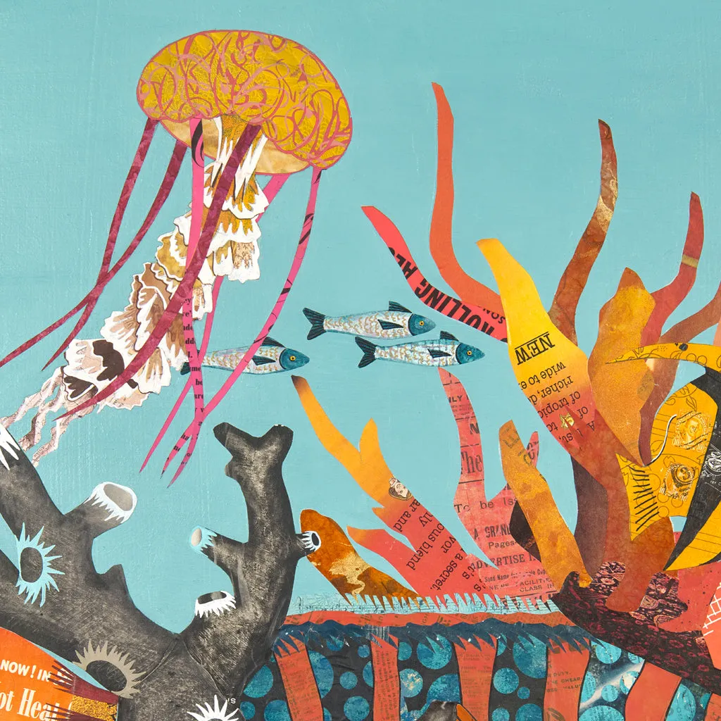 CUSTOM CORAL REEF original paper collage