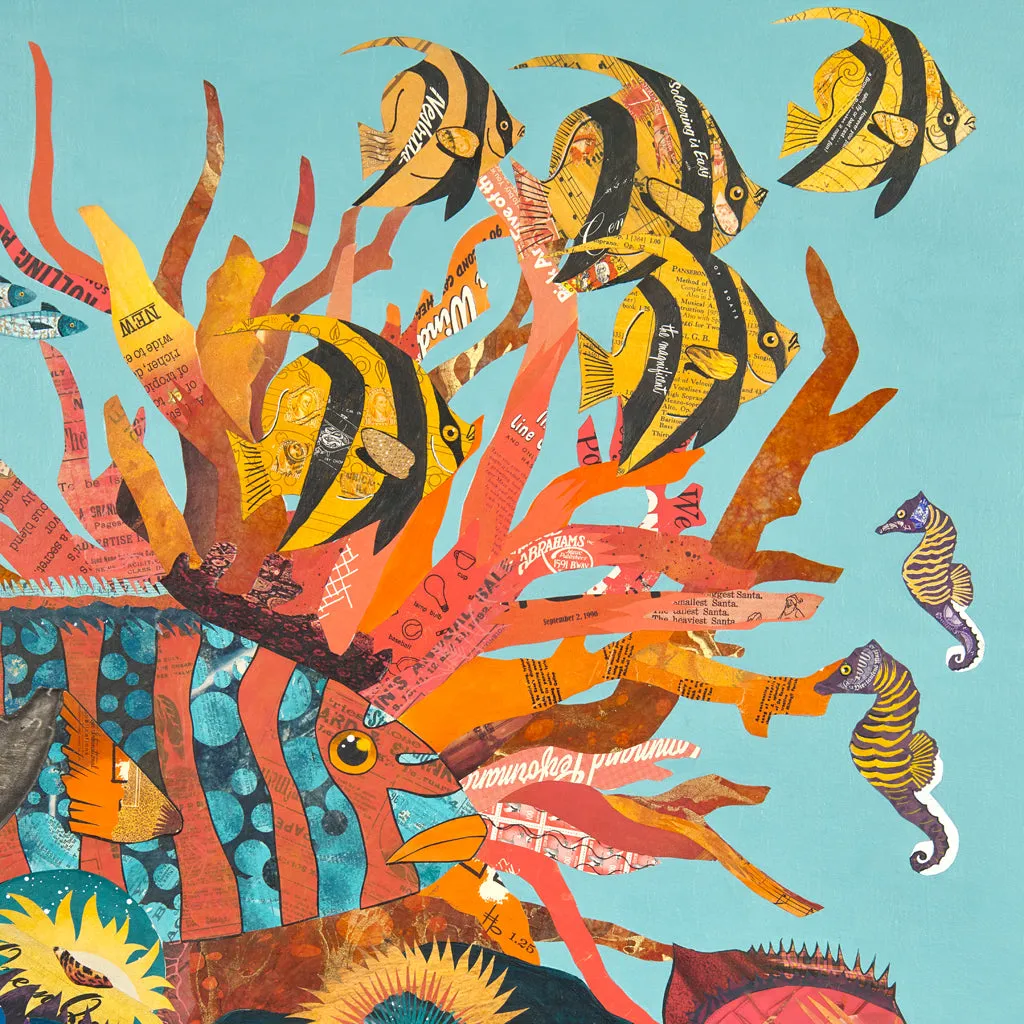 CUSTOM CORAL REEF original paper collage