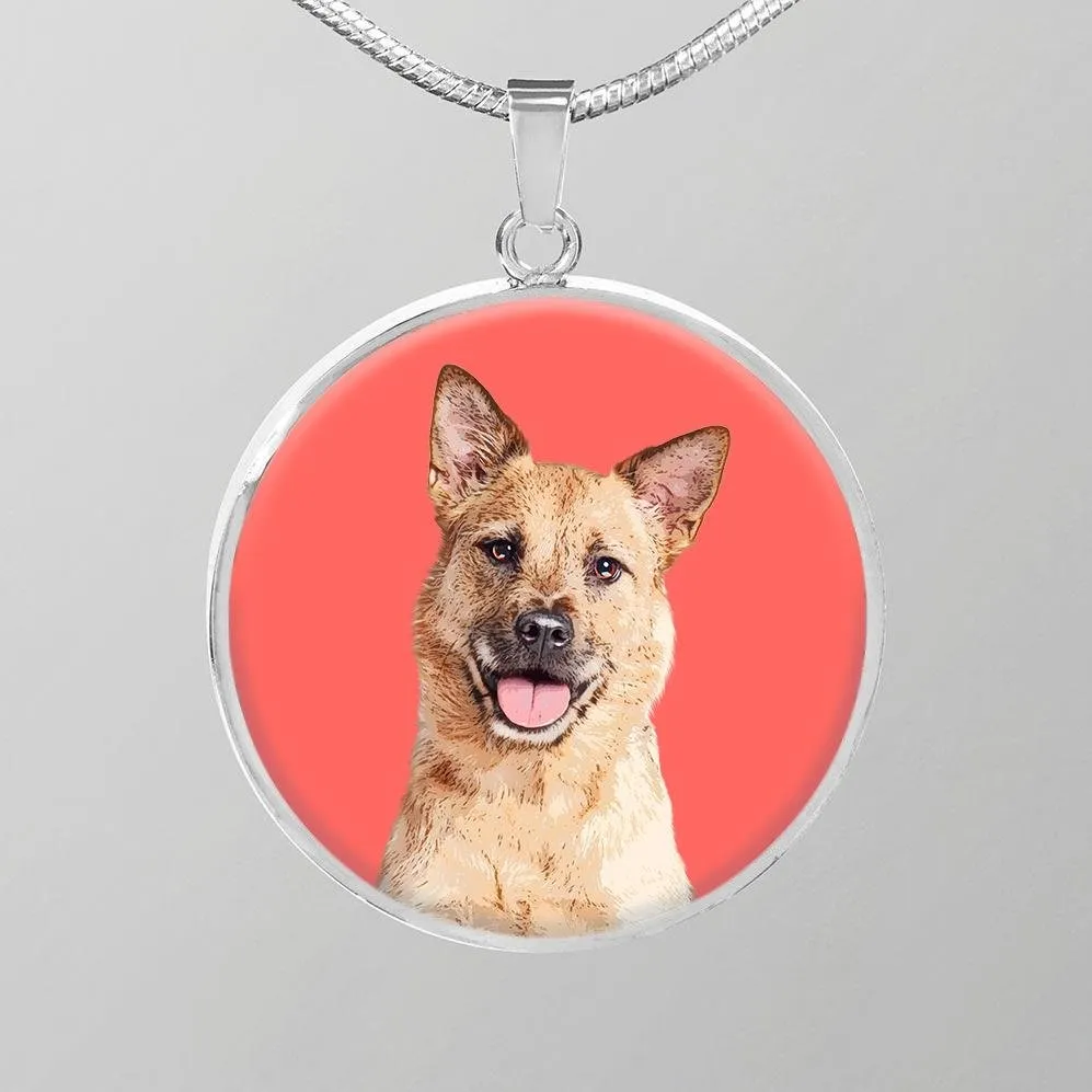 Custom Pet Art - Circle Necklace