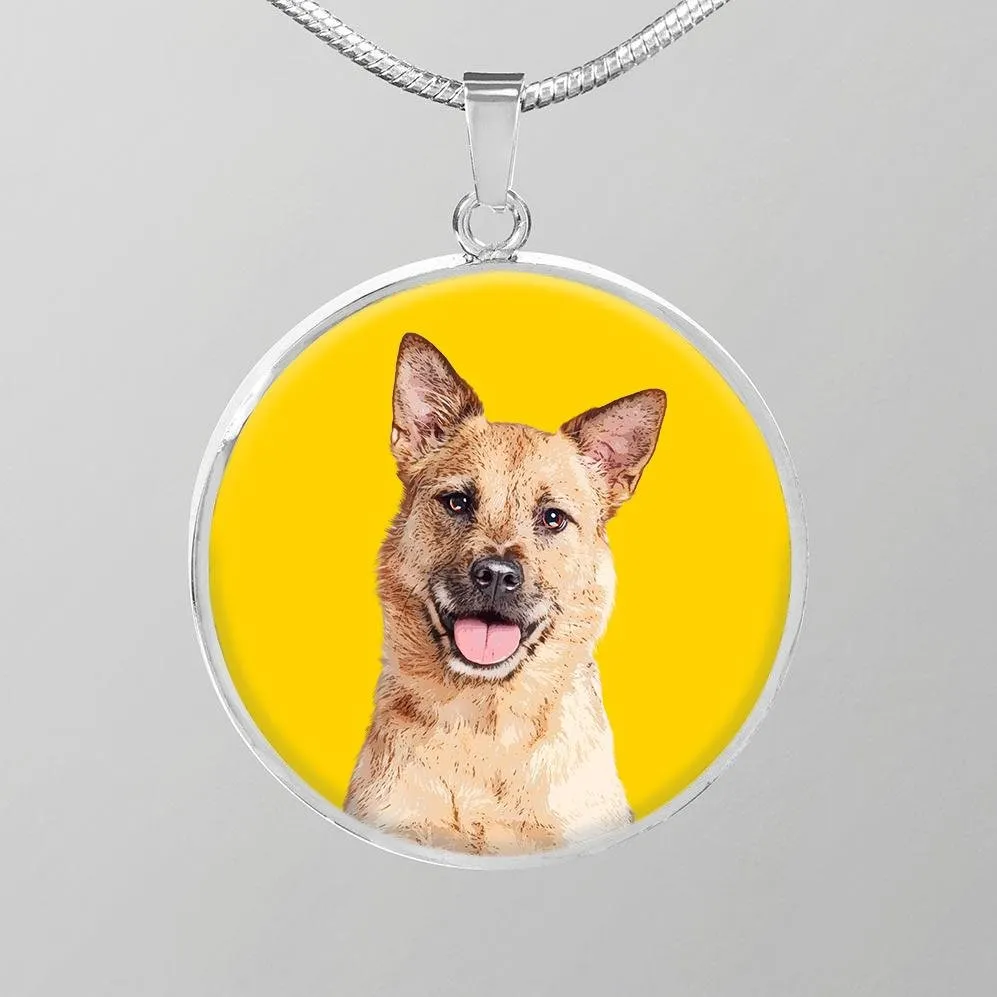 Custom Pet Art - Circle Necklace