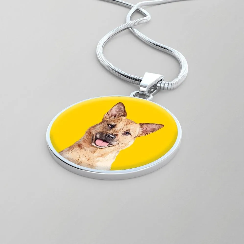 Custom Pet Art - Circle Necklace