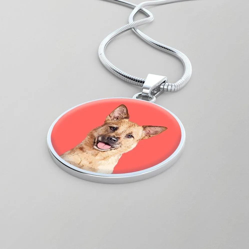 Custom Pet Art - Circle Necklace