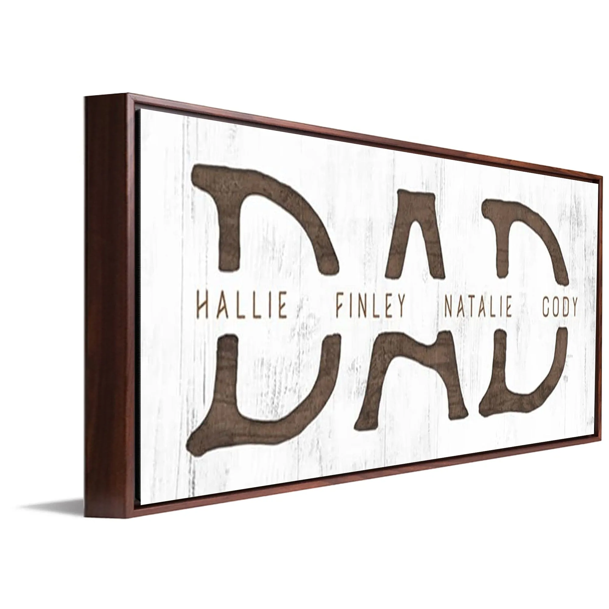 Dad & Children Custom Whitewash Sign