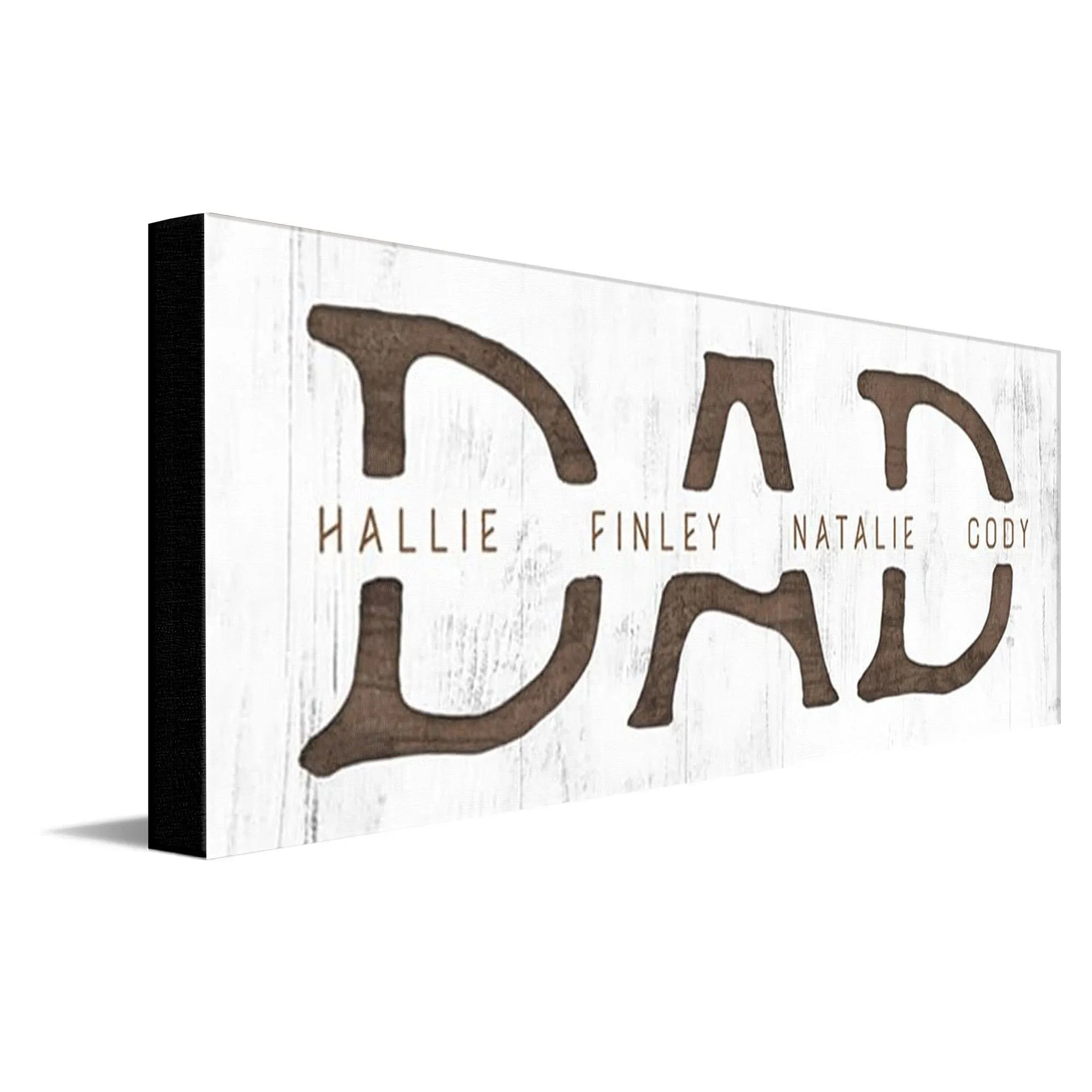Dad & Children Custom Whitewash Sign