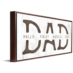 Dad & Children Custom Whitewash Sign