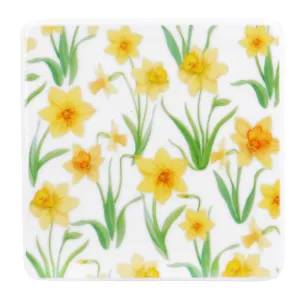 Daffodil porcelain coaster