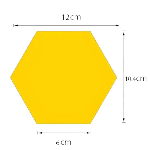 Decorative Hexagonal Wall Mirror Set, Gold Finish, for Living Spaces