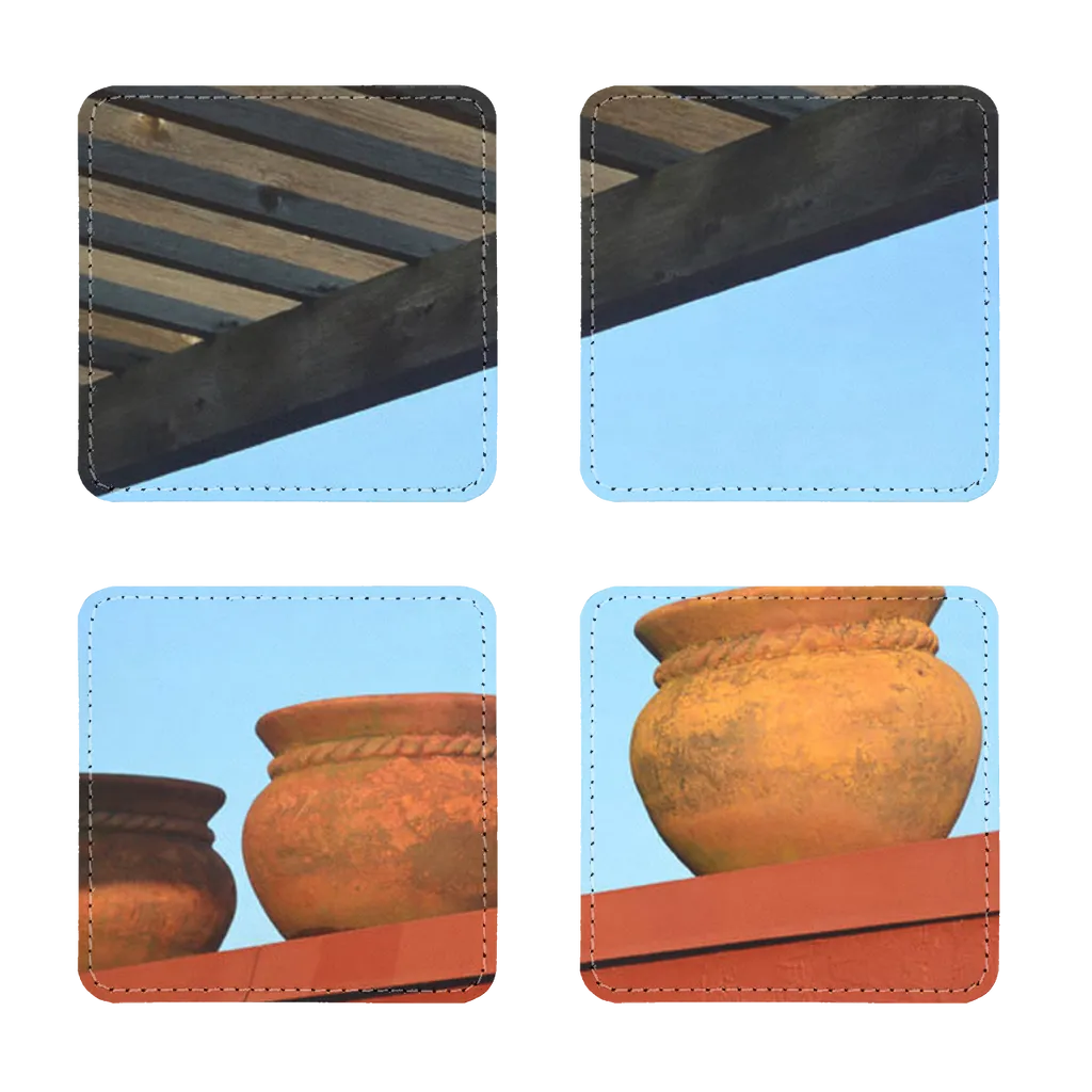 DecorativeVases2 Sublimation Coasters Pack of Four