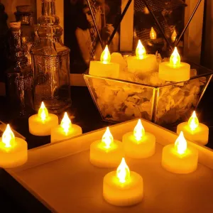 Derisory Battery Operated LED Candle Tealight Diya Decorative Lights for Home Wall Lighting Decoration (Yellow Warm) (Decor Diva-30)