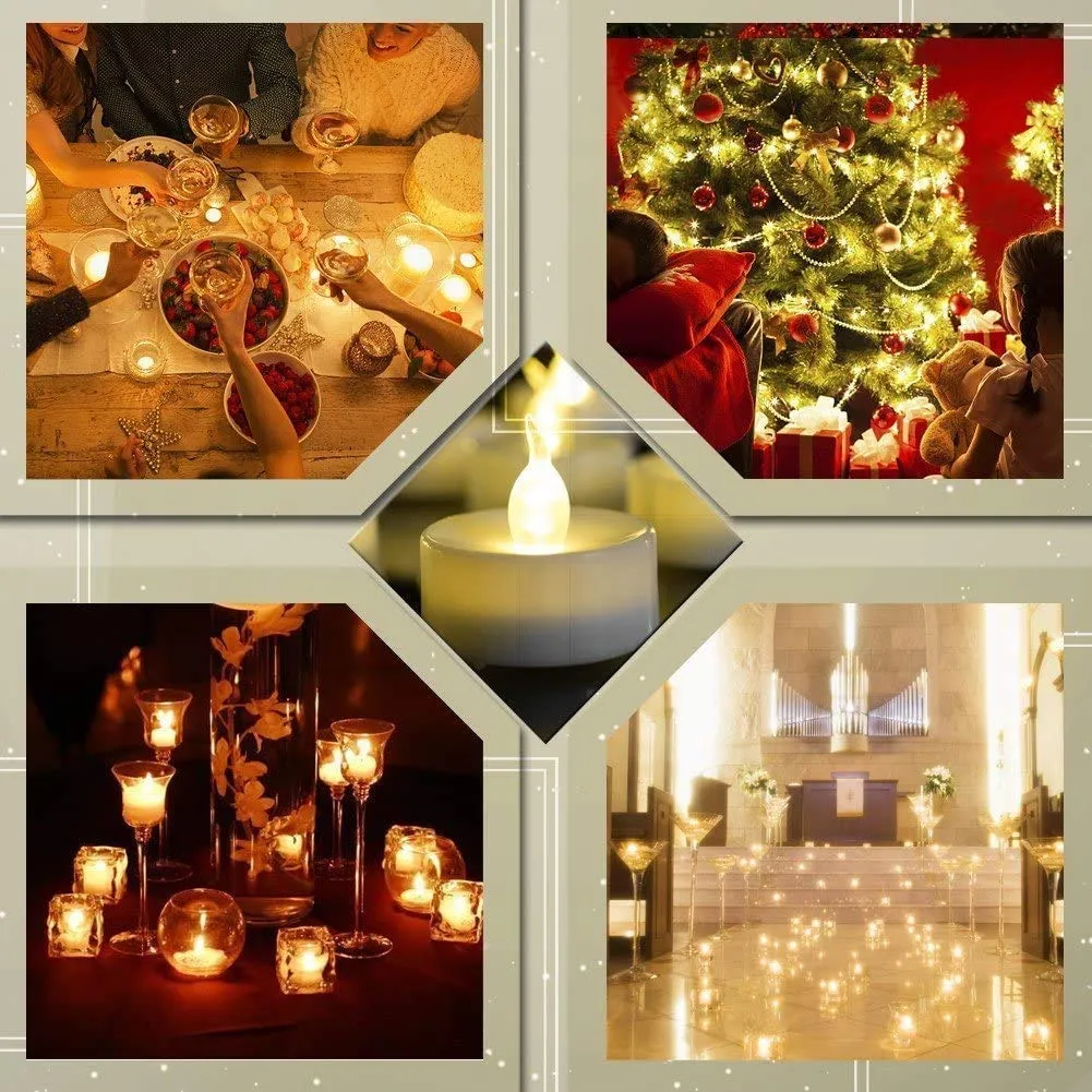 Derisory Battery Operated LED Candle Tealight Diya Decorative Lights for Home Wall Lighting Decoration (Yellow Warm) (Decor Diva-30)