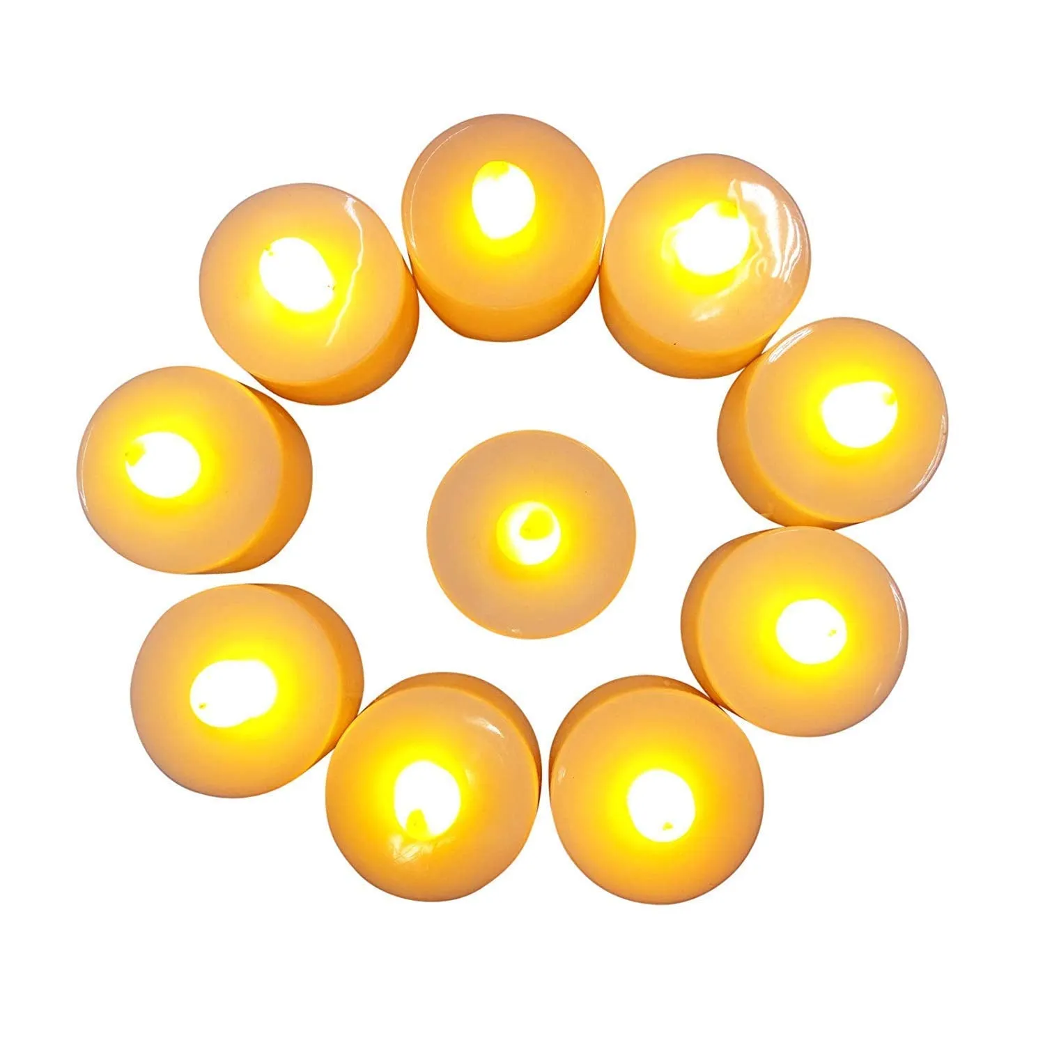 Derisory Battery Operated LED Candle Tealight Diya Decorative Lights for Home Wall Lighting Decoration (Yellow Warm) (Decor Diva-30)