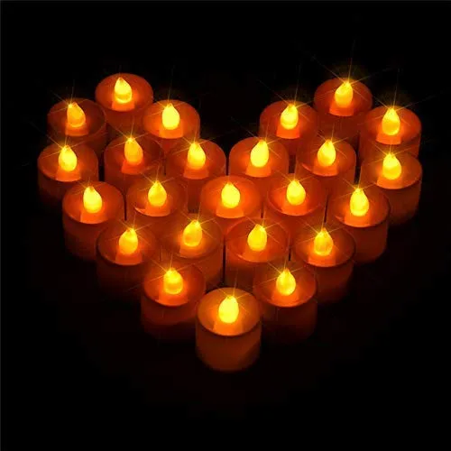 Derisory Battery Operated LED Candle Tealight Diya Decorative Lights for Home Wall Lighting Decoration (Yellow Warm) (Decor Diva-30)