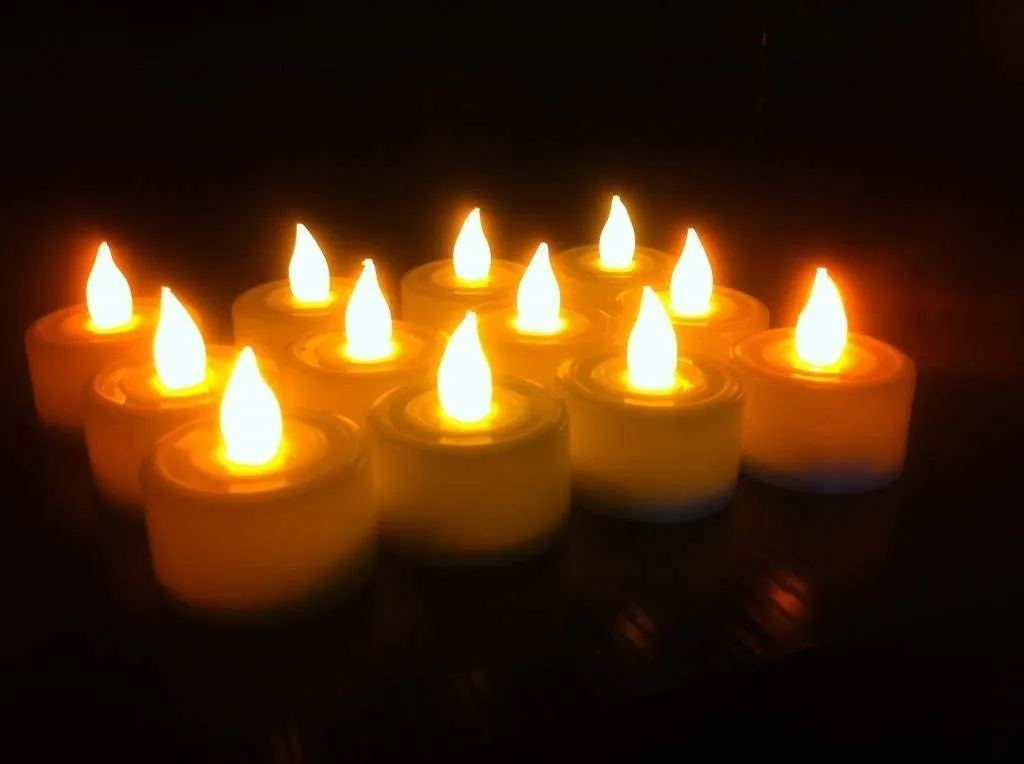 Derisory Battery Operated LED Candle Tealight Diya Decorative Lights for Home Wall Lighting Decoration (Yellow Warm) (Decor Diva-30)